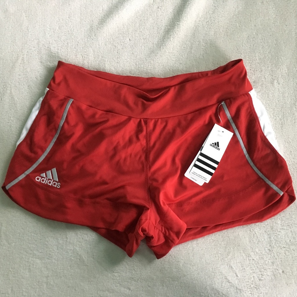 Red Adidas shorts